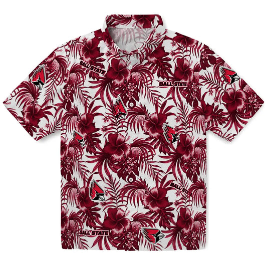 Ball State Cardinals Hawaiian Shirt - Hibiscus Exotic | Moonbestprint