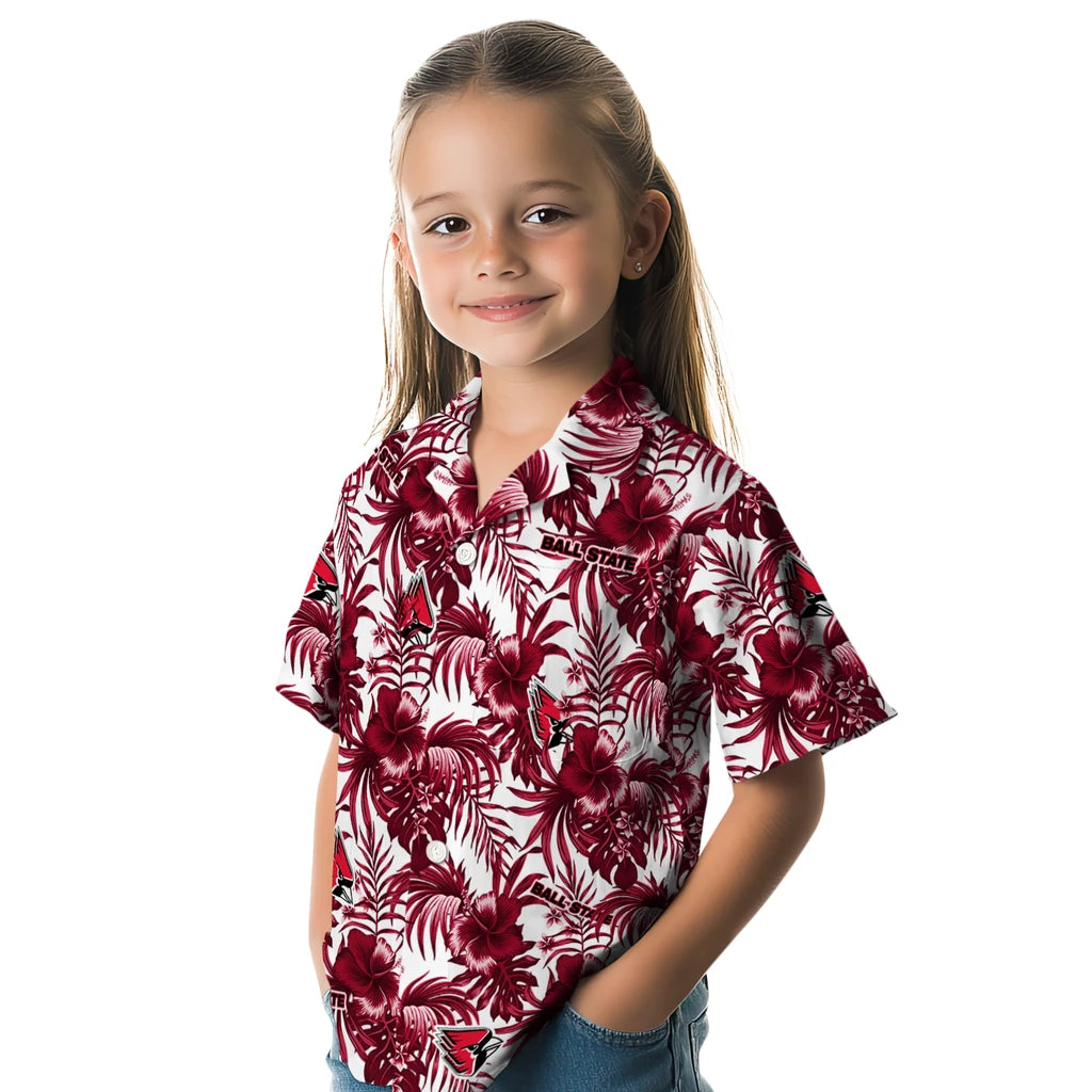 Ball State Cardinals Hawaiian Shirt - Hibiscus Exotic | Moonbestprint