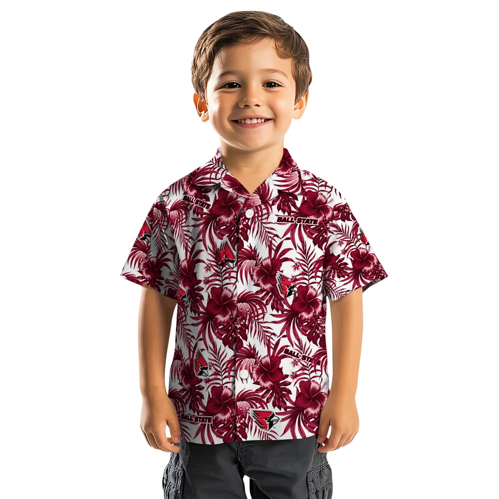 Ball State Cardinals Hawaiian Shirt - Hibiscus Exotic | Moonbestprint