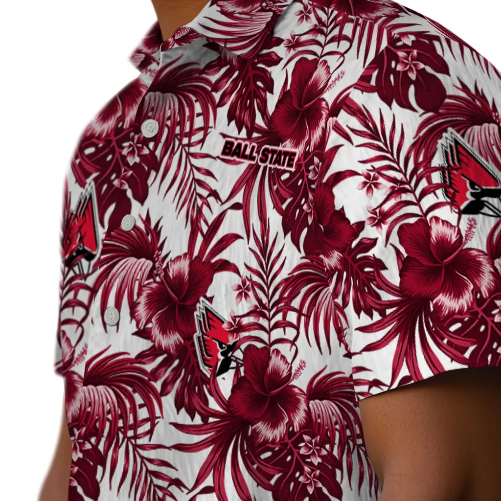 Ball State Cardinals Hawaiian Shirt - Hibiscus Exotic | Moonbestprint