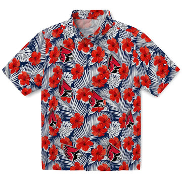 Ball State Cardinals Hawaiian Shirt - Hibiscus Fiesta | Moonbestprint