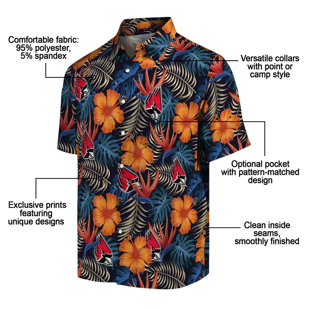 Ball State Cardinals Hawaiian Shirt - Hibiscus Foliage | Moonbestprint