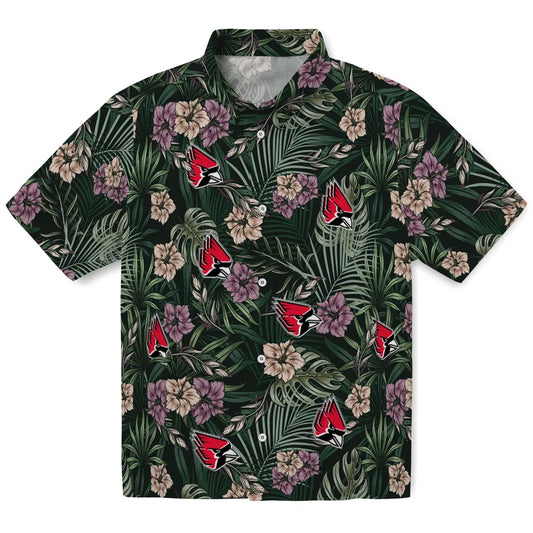 Ball State Cardinals Hawaiian Shirt - Hibiscus Leaves Pattern | Moonbestprint