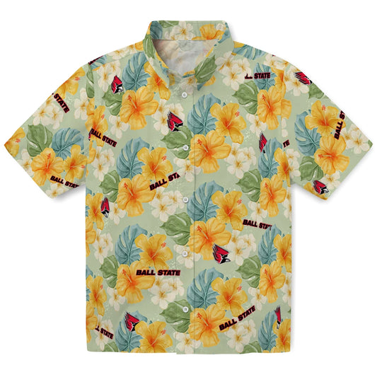 Ball State Cardinals Hawaiian Shirt - Hibiscus Mood | Moonbestprint