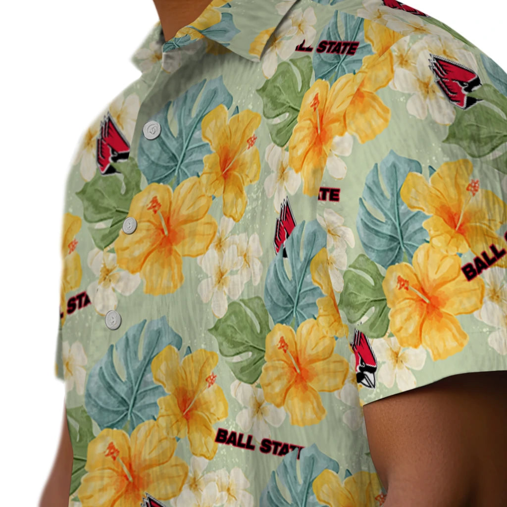 Ball State Cardinals Hawaiian Shirt - Hibiscus Mood | Moonbestprint