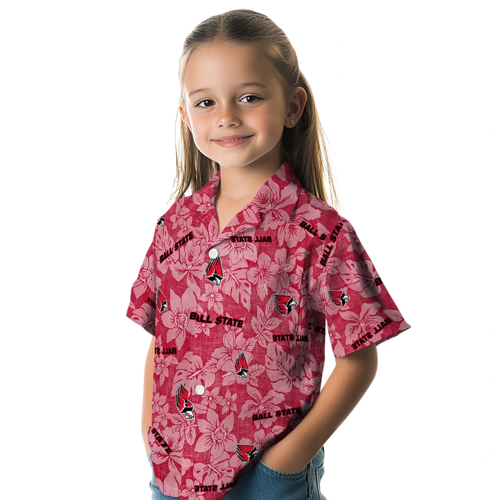 Ball State Cardinals Hawaiian Shirt - Hibiscus Oasis | Moonbestprint