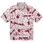Ball State Cardinals Hawaiian Shirt - Hibiscus Overlay | Moonbestprint