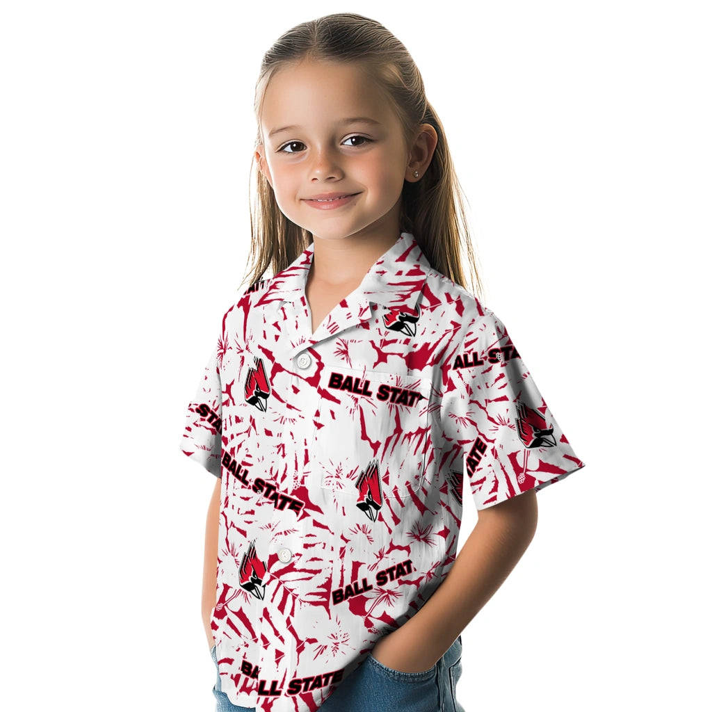 Ball State Cardinals Hawaiian Shirt - Hibiscus Overlay | Moonbestprint