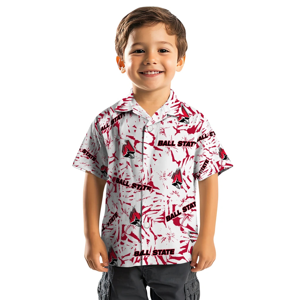 Ball State Cardinals Hawaiian Shirt - Hibiscus Overlay | Moonbestprint