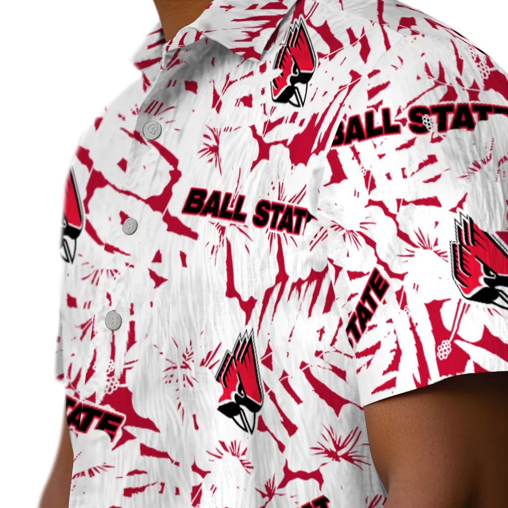 Ball State Cardinals Hawaiian Shirt - Hibiscus Overlay | Moonbestprint