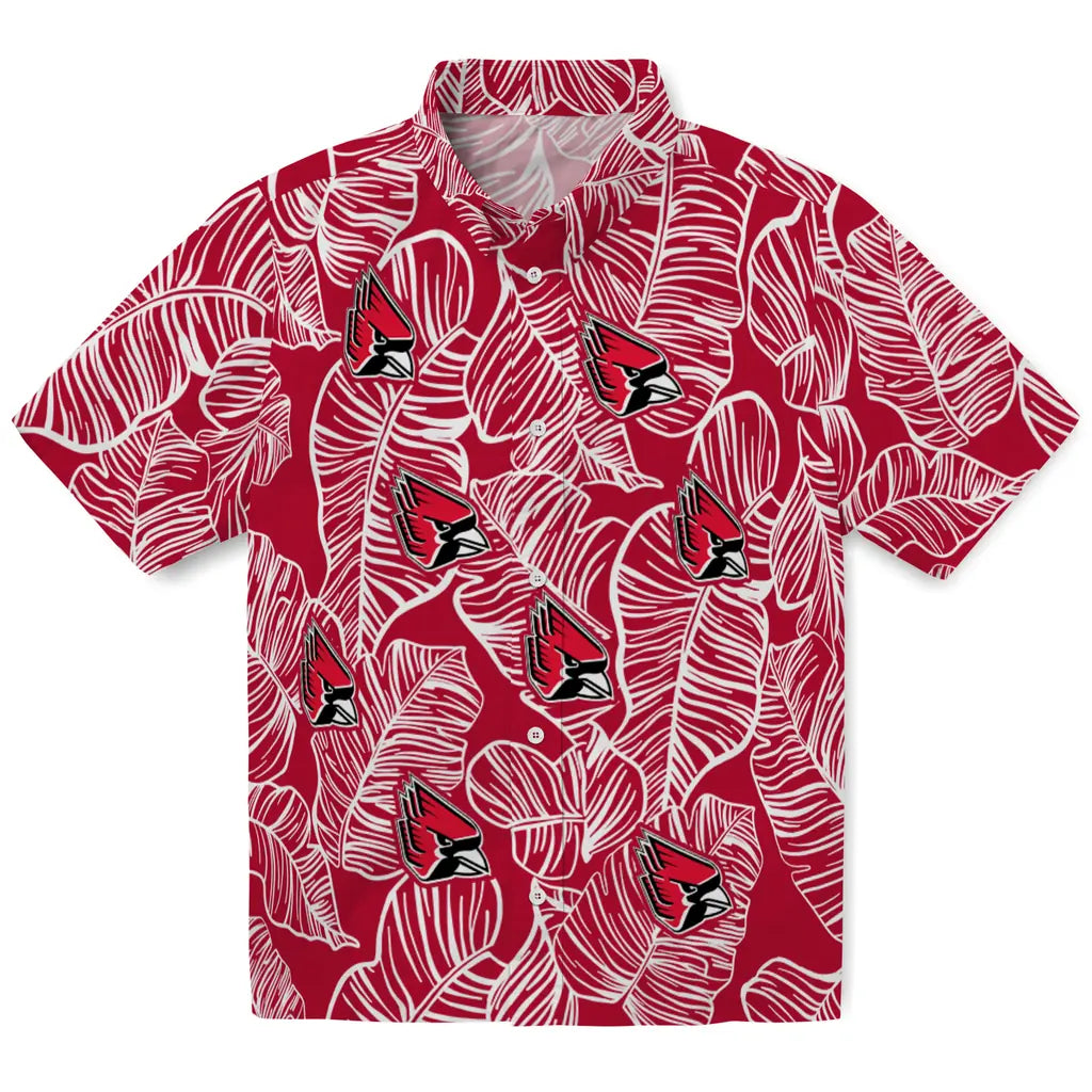 Ball State Cardinals Hawaiian Shirt - Leaf Outline | Moonbestprint