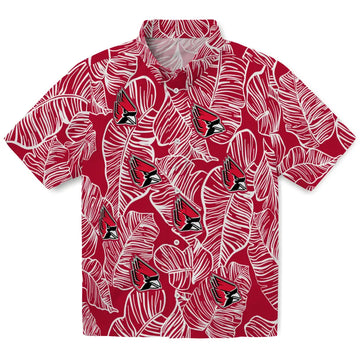 Ball State Cardinals Hawaiian Shirt - Leaf Outline | Moonbestprint