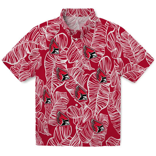 Ball State Cardinals Hawaiian Shirt - Leaf Outline | Moonbestprint