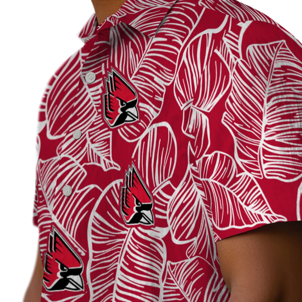 Ball State Cardinals Hawaiian Shirt - Leaf Outline | Moonbestprint