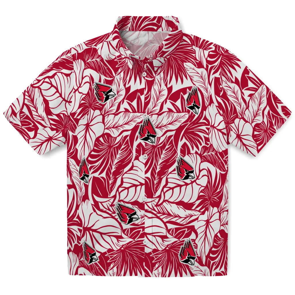 Ball State Cardinals Hawaiian Shirt - Monstera Layer | Moonbestprint