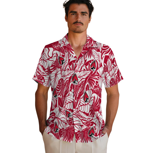 Ball State Cardinals Hawaiian Shirt - Monstera Layer | Moonbestprint