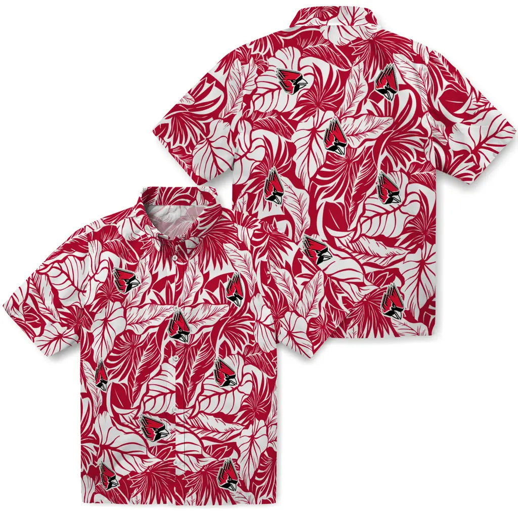 Ball State Cardinals Hawaiian Shirt - Monstera Layer | Moonbestprint