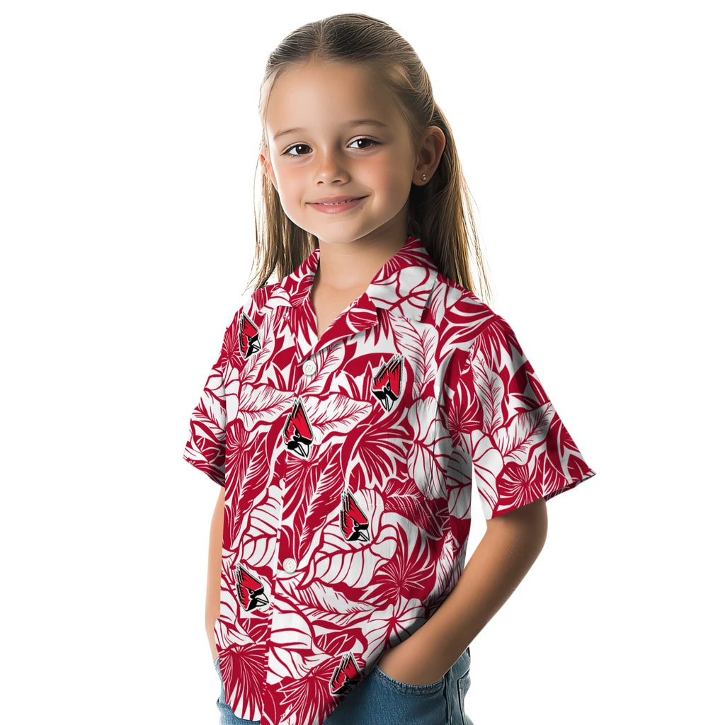 Ball State Cardinals Hawaiian Shirt - Monstera Layer | Moonbestprint