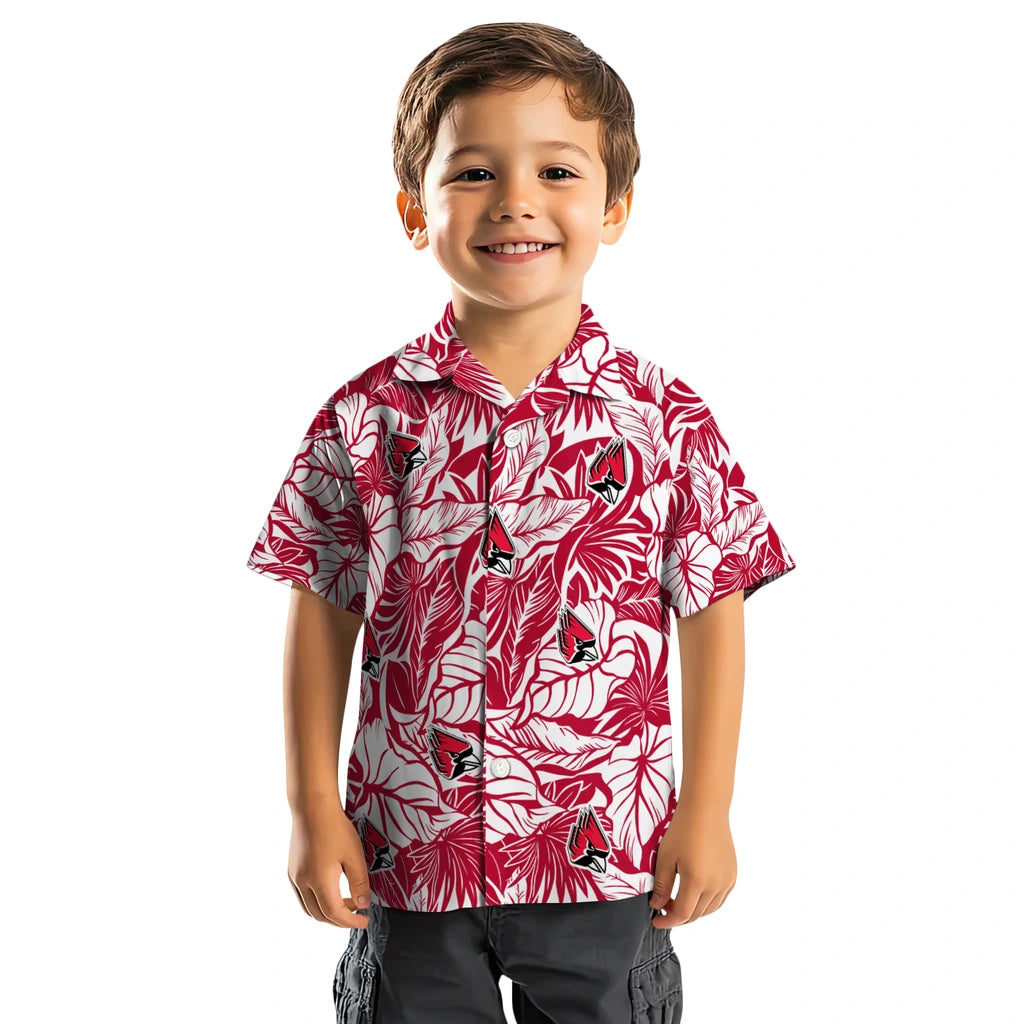 Ball State Cardinals Hawaiian Shirt - Monstera Layer | Moonbestprint