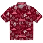 Ball State Cardinals Hawaiian Shirt - Palm And Clouds | Moonbestprint