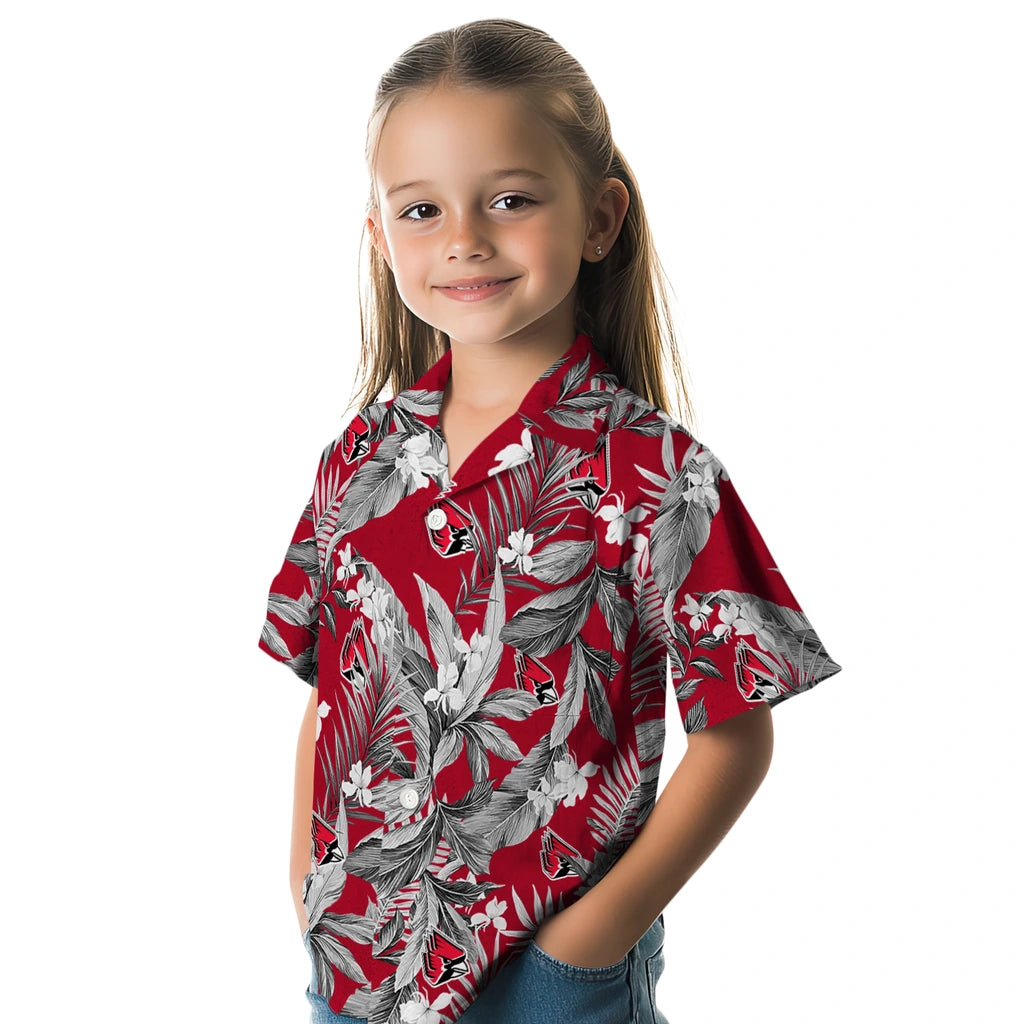 Ball State Cardinals Hawaiian Shirt - Palm Leaves | Moonbestprint