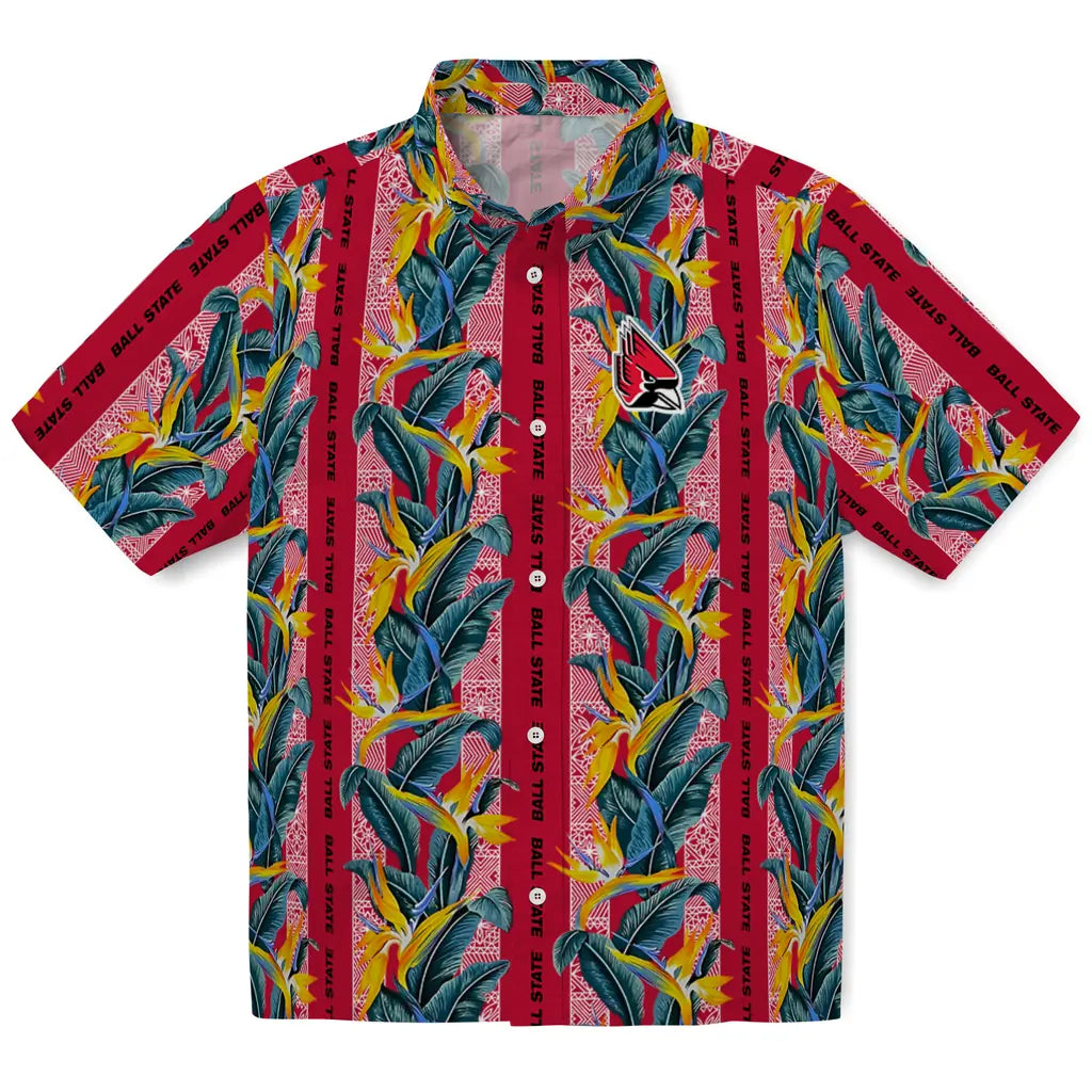 Ball State Cardinals Hawaiian Shirt - Paradise Vines | Moonbestprint