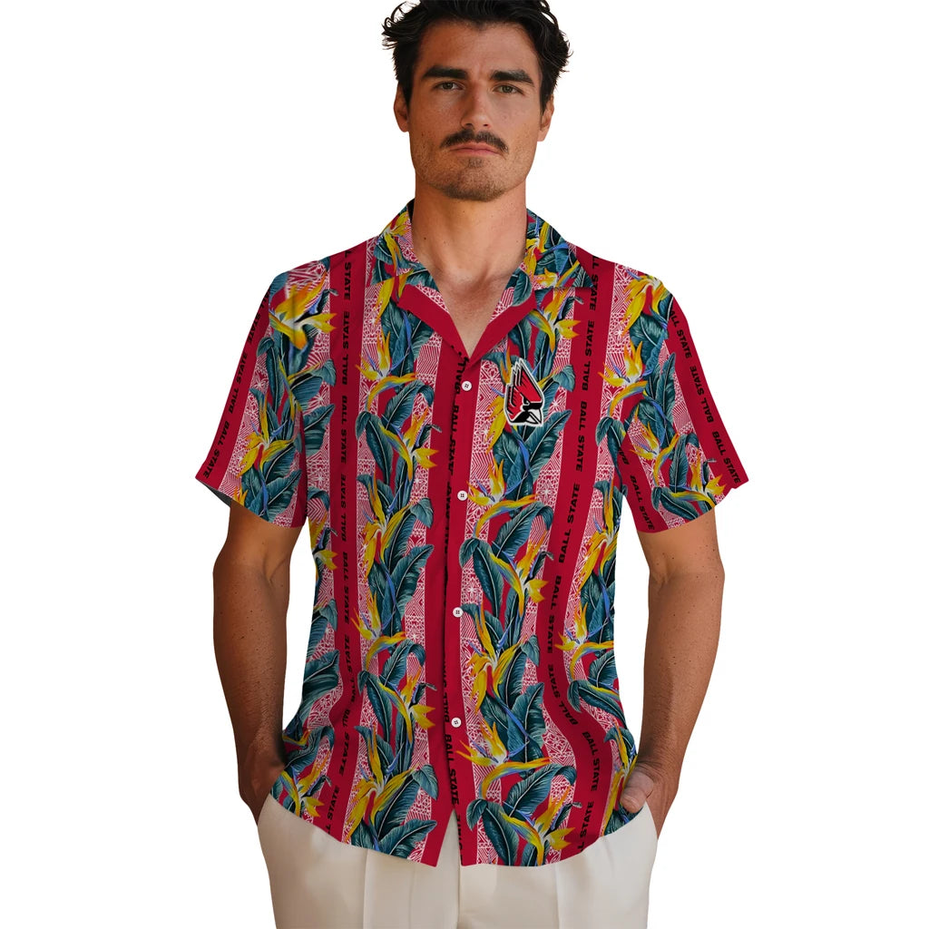 Ball State Cardinals Hawaiian Shirt - Paradise Vines | Moonbestprint