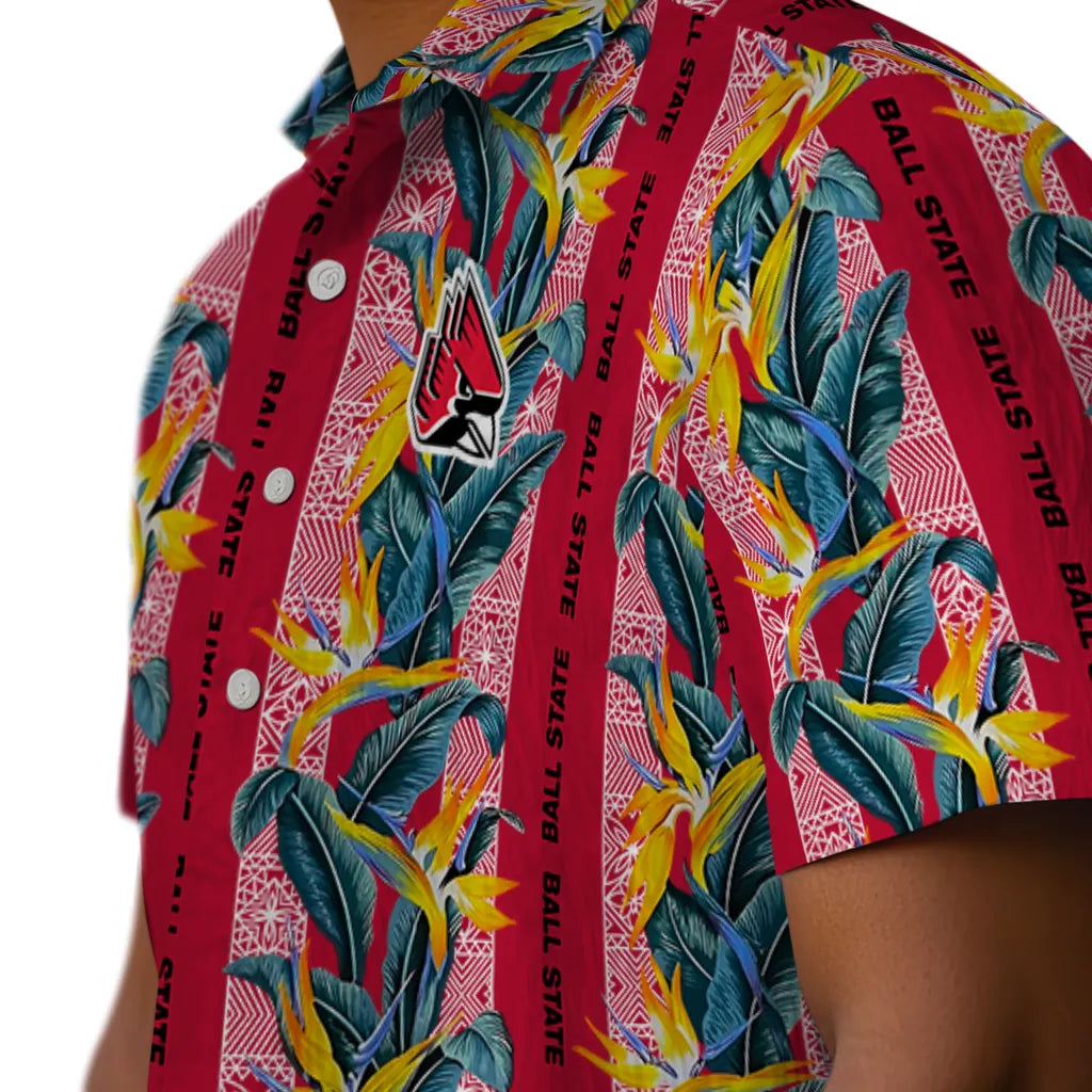 Ball State Cardinals Hawaiian Shirt - Paradise Vines | Moonbestprint
