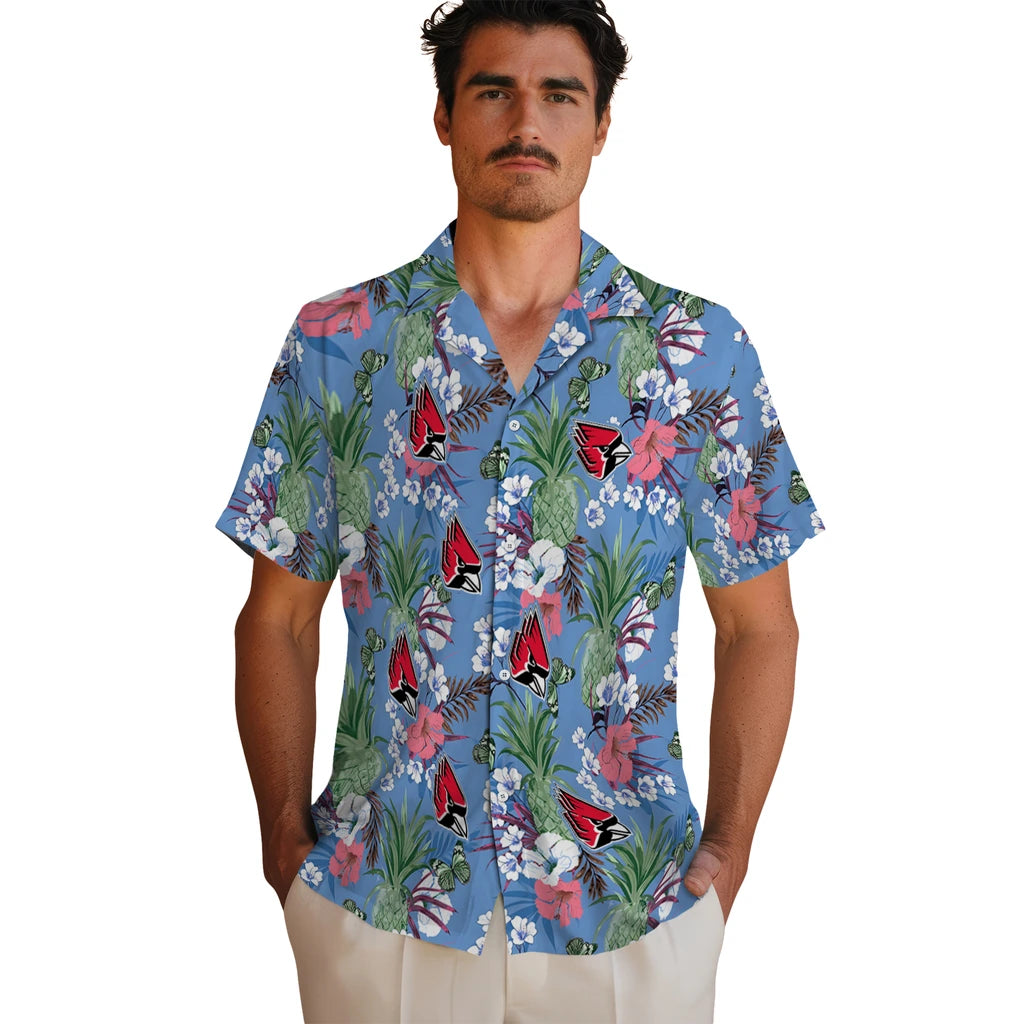 Ball State Cardinals Hawaiian Shirt - Pineapple Bouquet | Moonbestprint