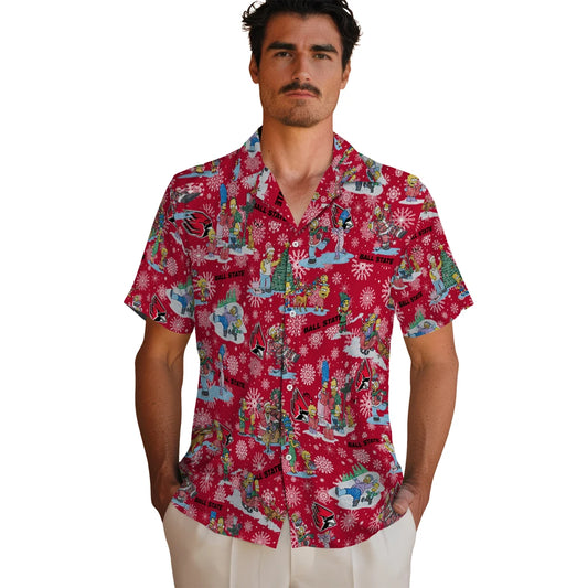Ball State Cardinals Hawaiian Shirt - Simpsons Christmas | Moonbestprint