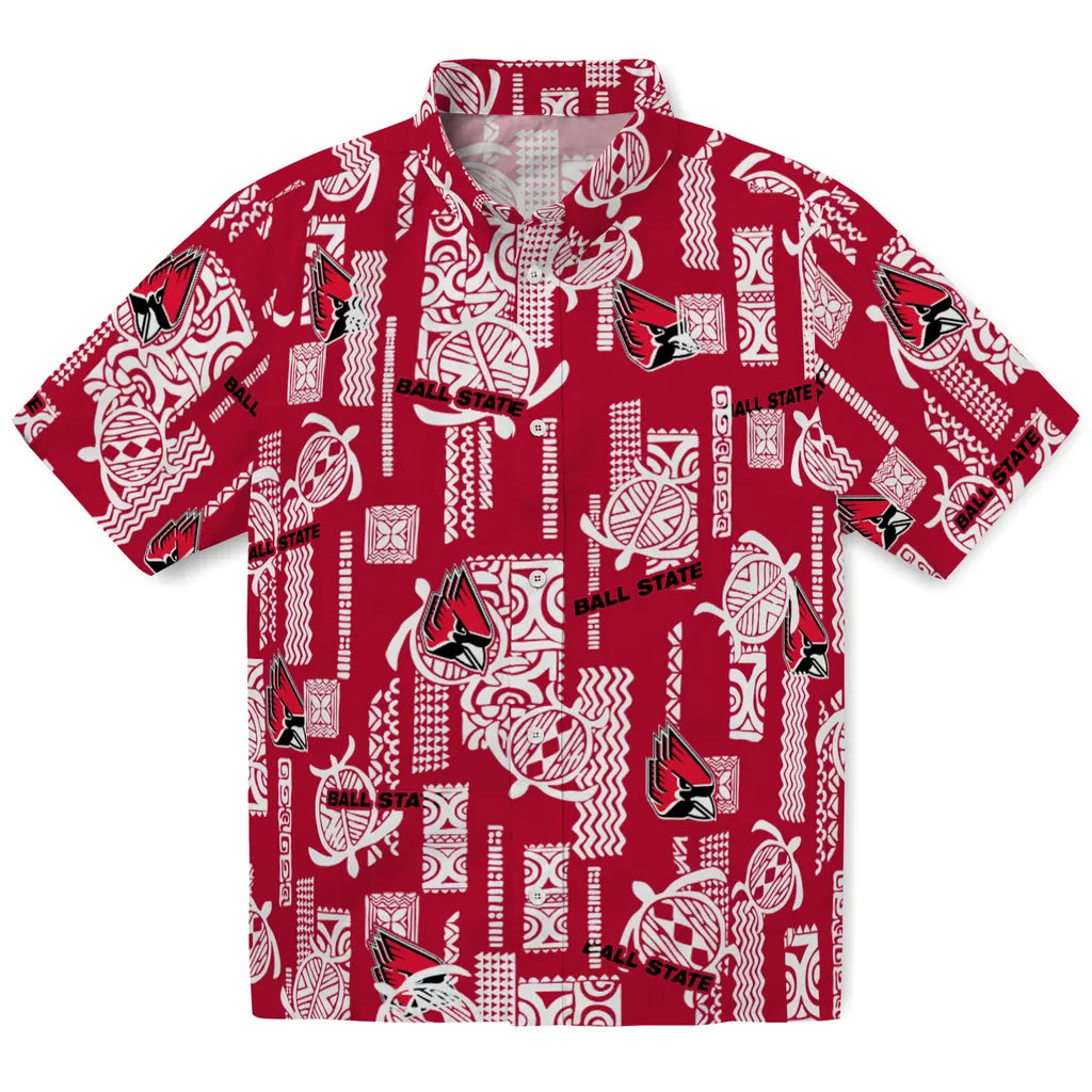 Ball State Cardinals Hawaiian Shirt - Turtle Lines | Moonbestprint