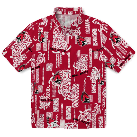 Ball State Cardinals Hawaiian Shirt - Turtle Lines | Moonbestprint