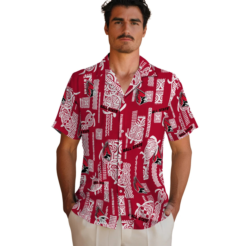 Ball State Cardinals Hawaiian Shirt - Turtle Lines | Moonbestprint