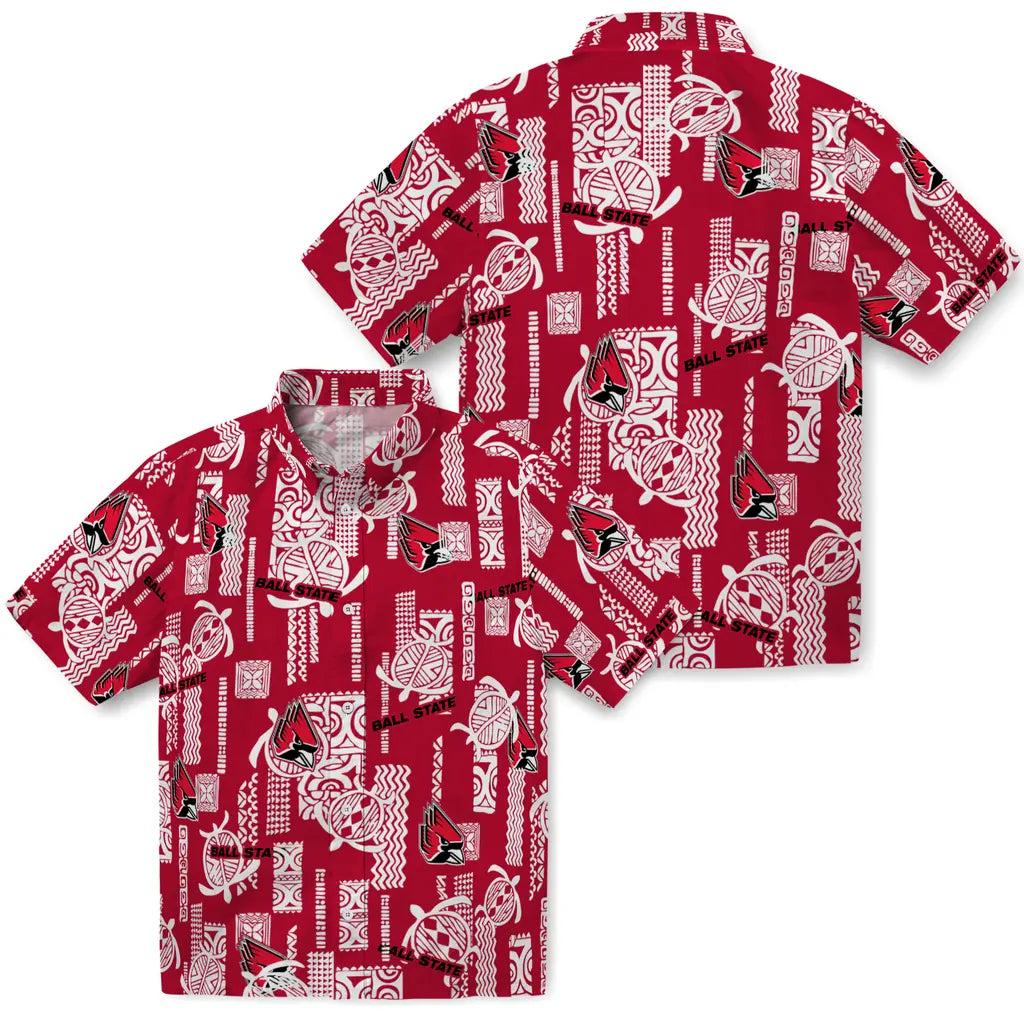 Ball State Cardinals Hawaiian Shirt - Turtle Lines | Moonbestprint