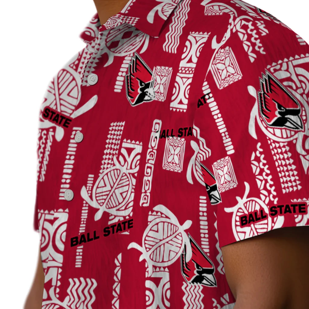 Ball State Cardinals Hawaiian Shirt - Turtle Lines | Moonbestprint