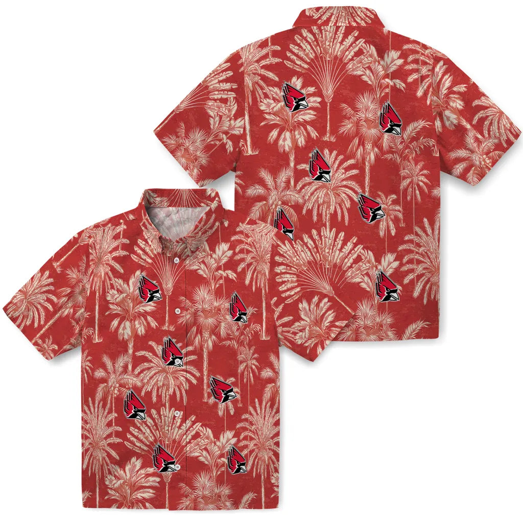 Ball State Cardinals Hawaiian Shirt - Vintage Palm Tree | Moonbestprint