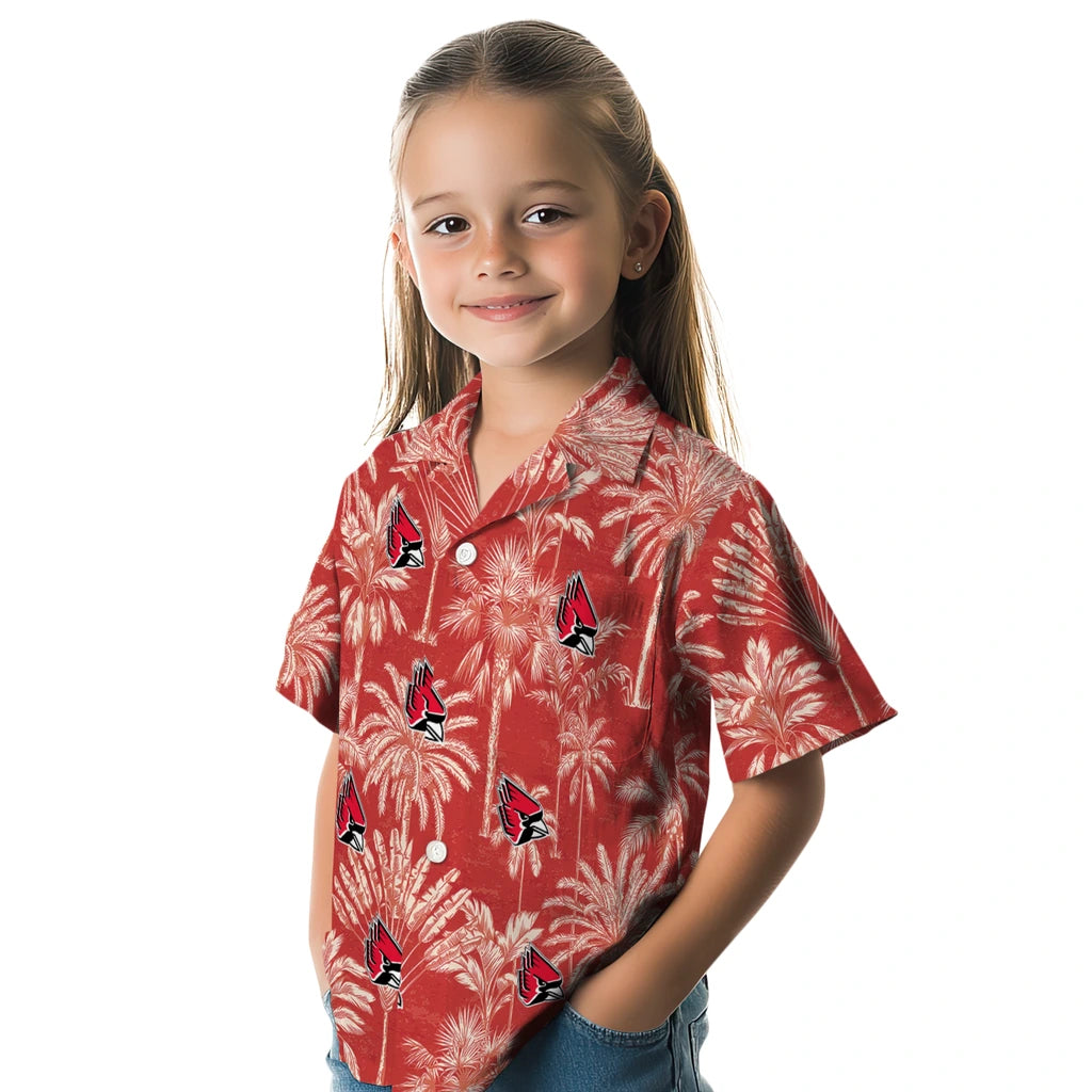 Ball State Cardinals Hawaiian Shirt - Vintage Palm Tree | Moonbestprint