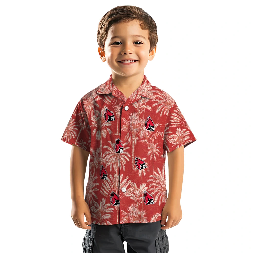 Ball State Cardinals Hawaiian Shirt - Vintage Palm Tree | Moonbestprint