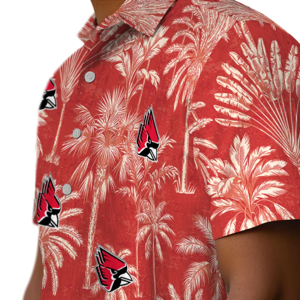 Ball State Cardinals Hawaiian Shirt - Vintage Palm Tree | Moonbestprint