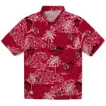 Ball State Cardinals Hawaiian Shirt - Wave Palm | Moonbestprint