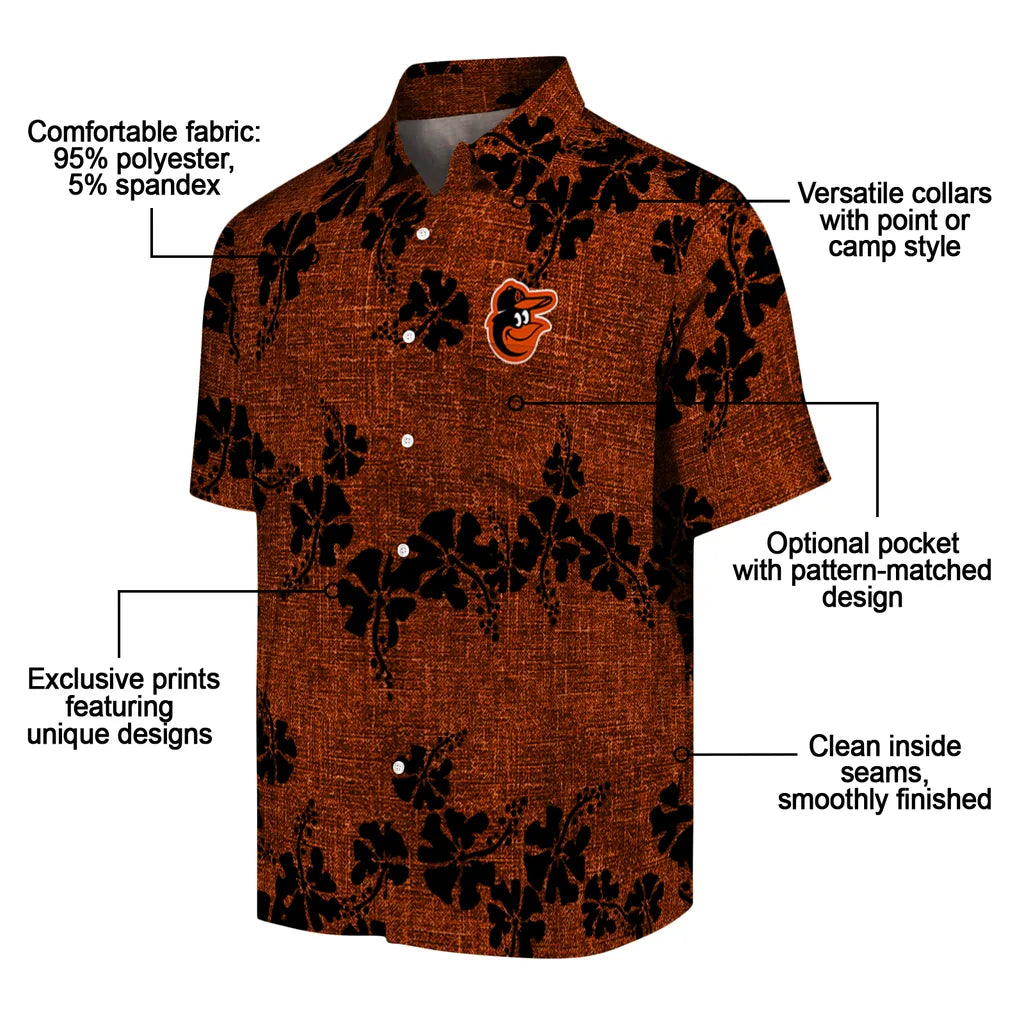 Baltimore Orioles Hawaiian Shirt - 50th State Flower | Moonbestprint