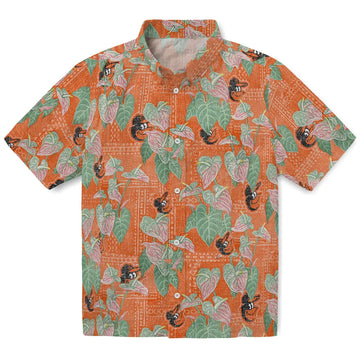 Baltimore Orioles Hawaiian Shirt - Anthurium Overlay | Moonbestprint
