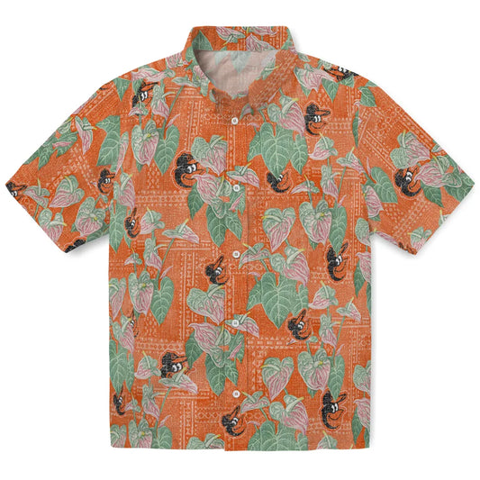 Baltimore Orioles Hawaiian Shirt - Anthurium Overlay | Moonbestprint