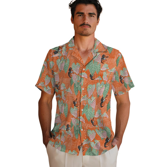 Baltimore Orioles Hawaiian Shirt - Anthurium Overlay | Moonbestprint