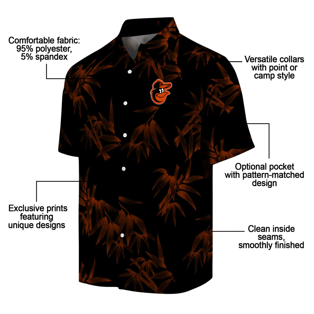 Baltimore Orioles Hawaiian Shirt - Bamboo Branches | Moonbestprint