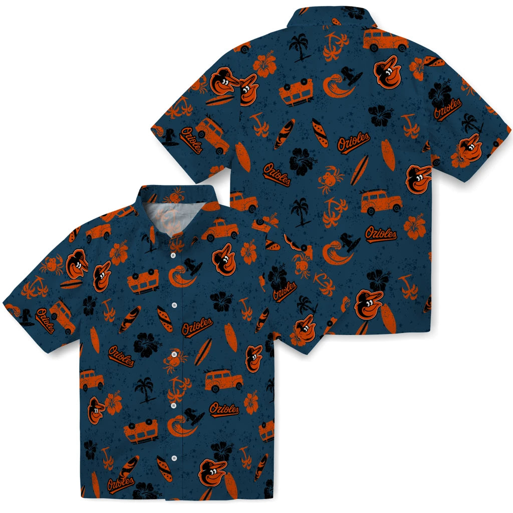 Baltimore Orioles Hawaiian Shirt - Beach Vibe | Moonbestprint