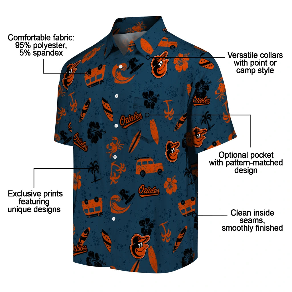 Baltimore Orioles Hawaiian Shirt - Beach Vibe | Moonbestprint