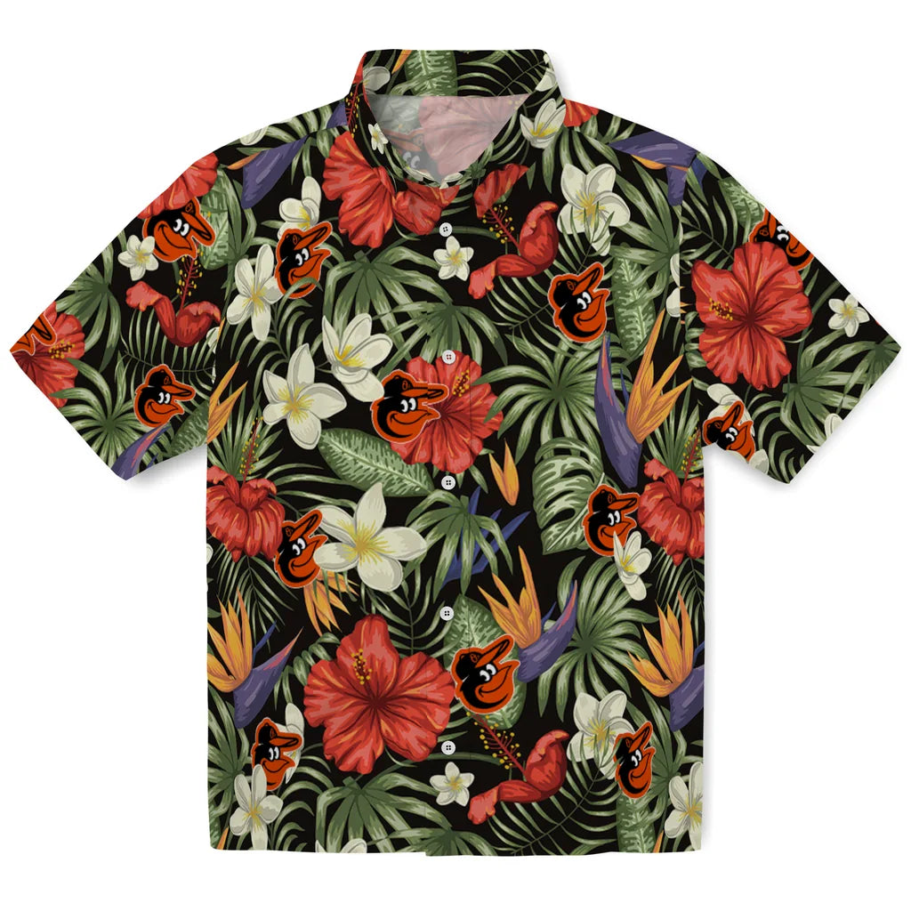 Baltimore Orioles Hawaiian Shirt - Hawaii Floral Hibiscus | Moonbestprint