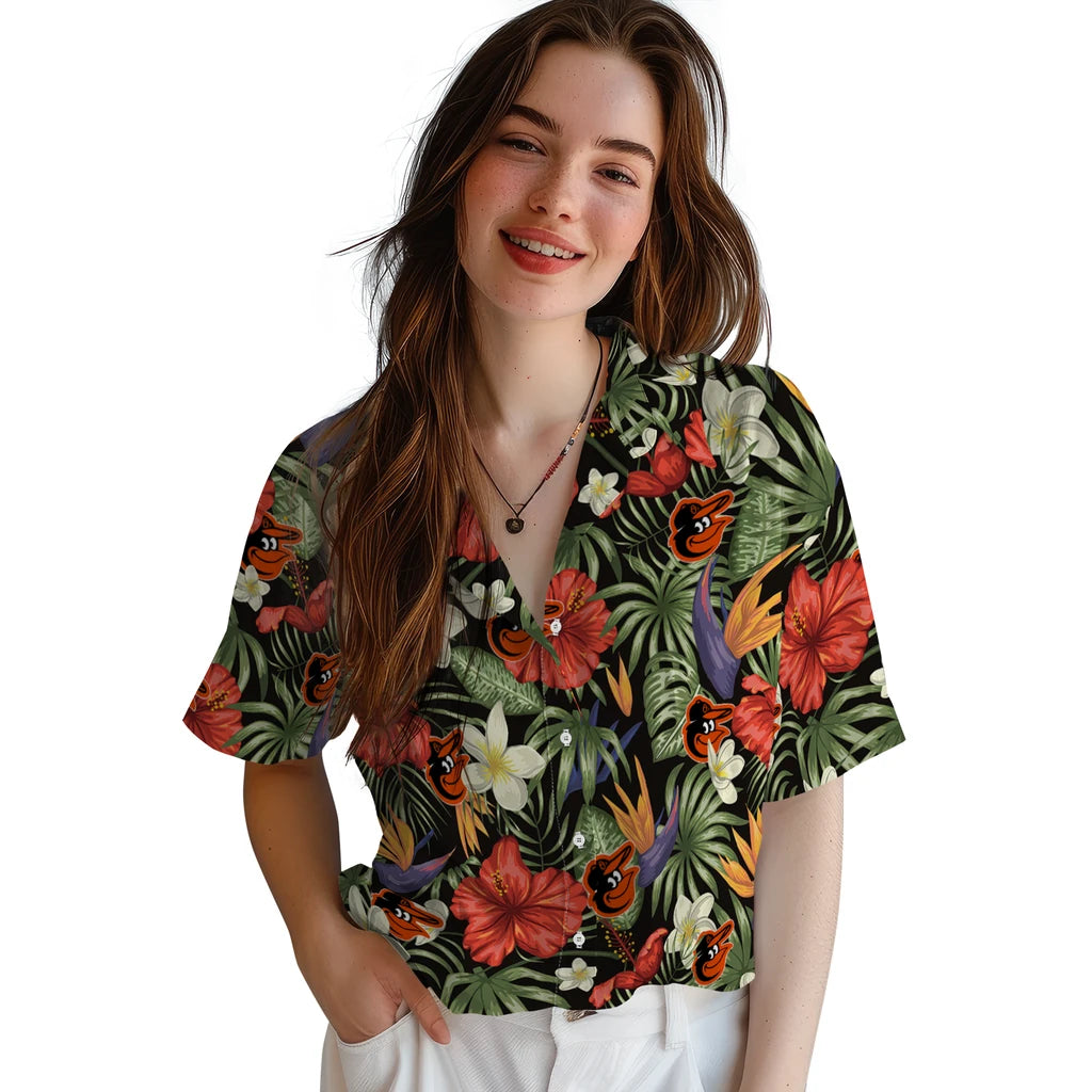 Baltimore Orioles Hawaiian Shirt - Hawaii Floral Hibiscus | Moonbestprint