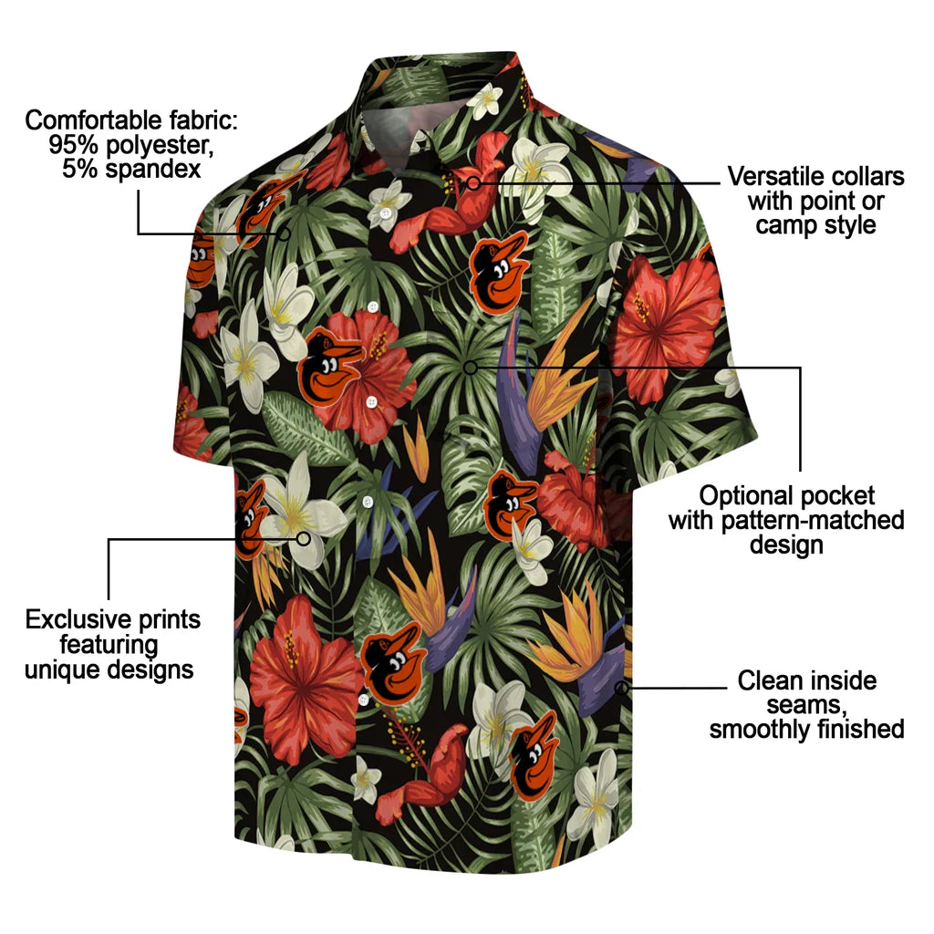 Baltimore Orioles Hawaiian Shirt - Hawaii Floral Hibiscus | Moonbestprint